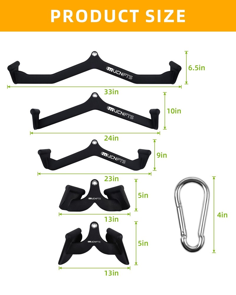 LAT Pulldown Attachments, Thickened Ergonomic Back Tricep Training Handle, LA...