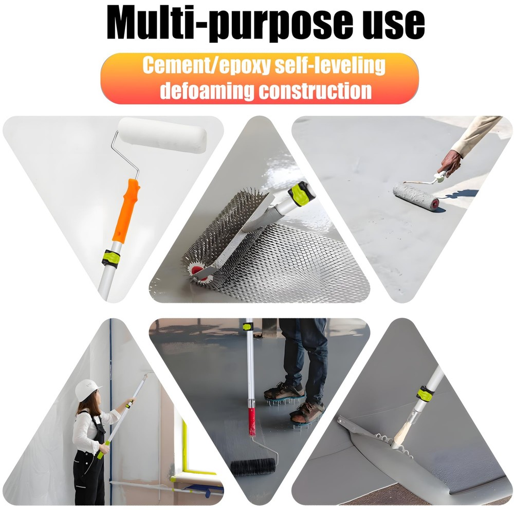 Self Leveling Cement Tool Kit,Epoxy Flooring Tool Kit,Self-Leveling Rake,Spik...