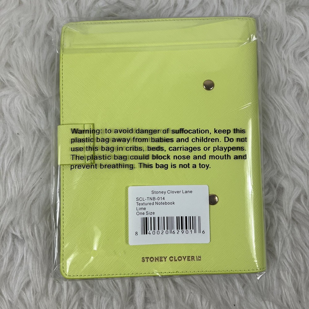 Stoney Clover Lane textured notebook Lime Green
