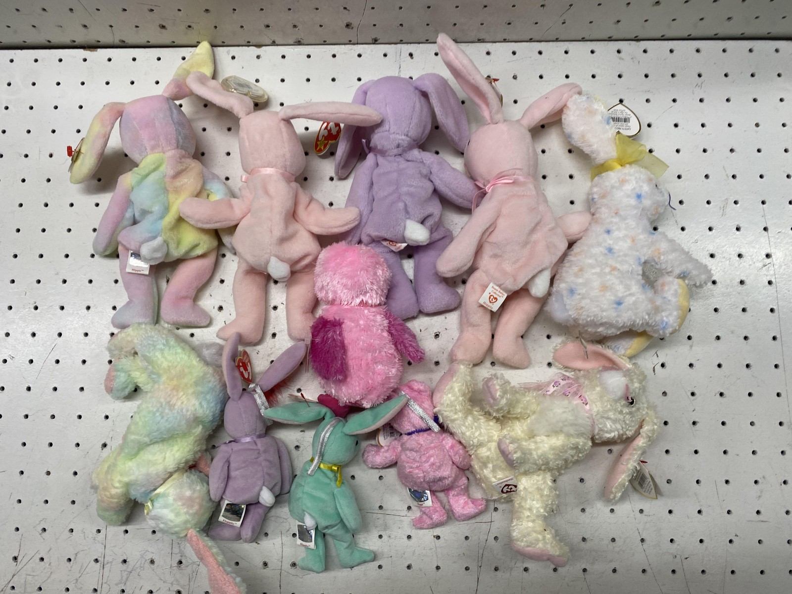 Vintage Ty Easter Bunny Chick Bear Plush Lot 11 Small Pastel Stuffed Animal Toys