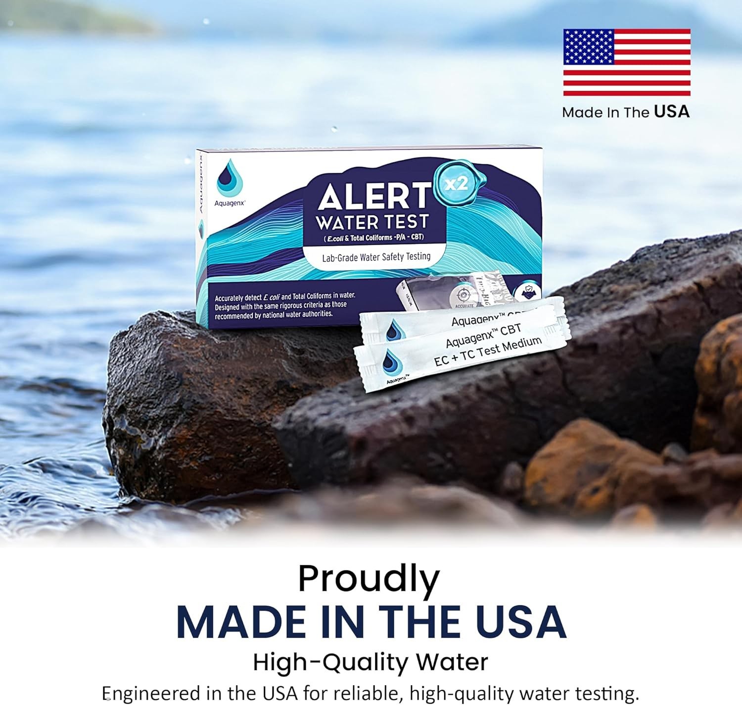 Aquagenx Alert P/A Test Kit – Lab-Grade Home Water Testing Kit