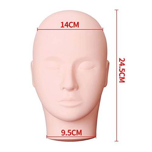 Pro Flat Head Makeup Training Mannequin for Eyelash Extensions – Soft Silicone