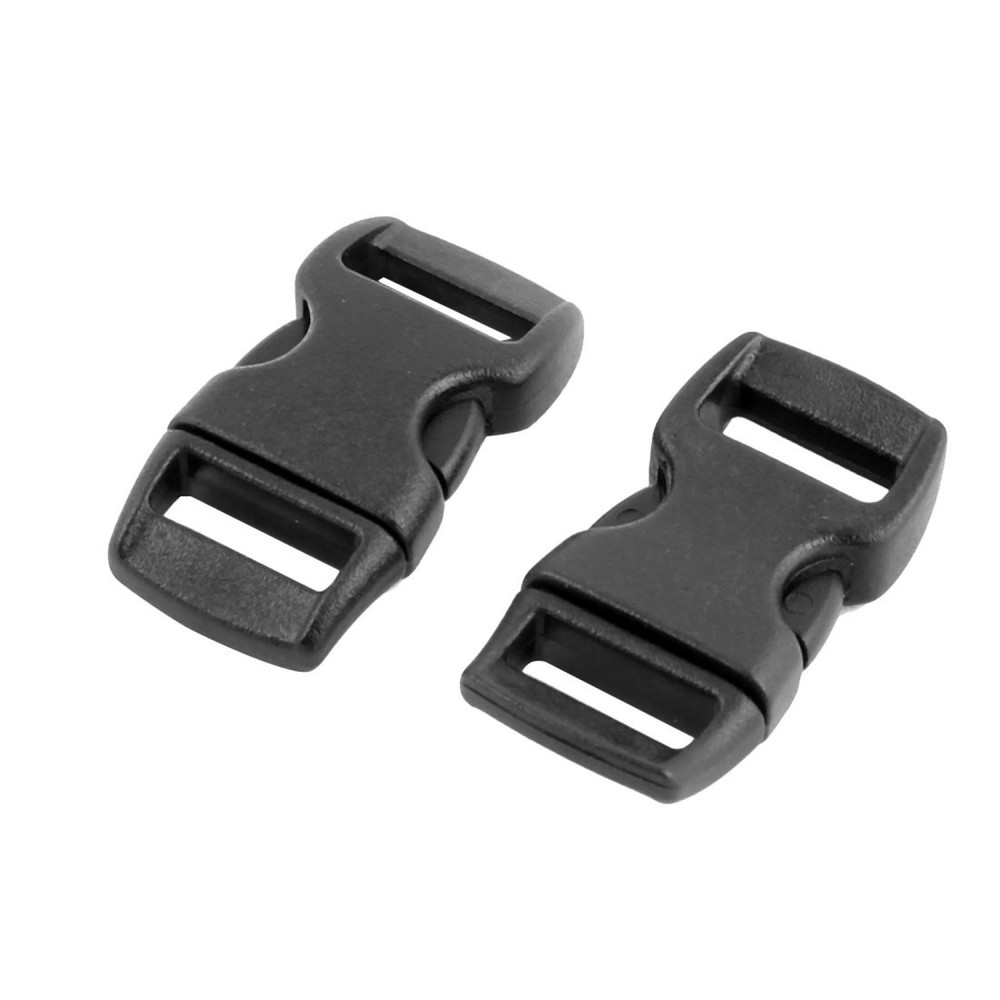 Plastic Side Quick Release Clasp Buckles Webbing Strap Black 11mm Width 20pack