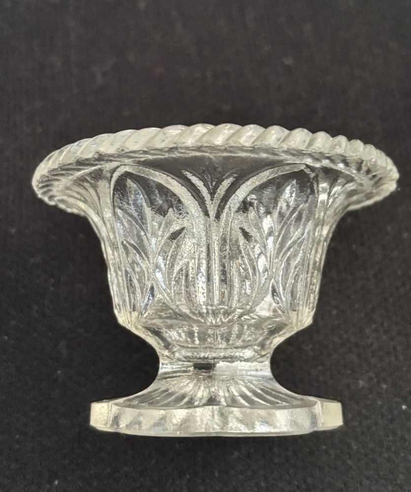 Flint Glass Master Salt ARCHED LEAF EAPG  Victorian Pattern