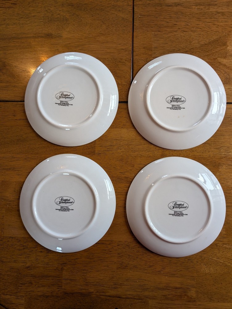 Certified Int'l AMYLEE WEEKS EASTER BUNNY Rabbit Blessings Abound dessert plates