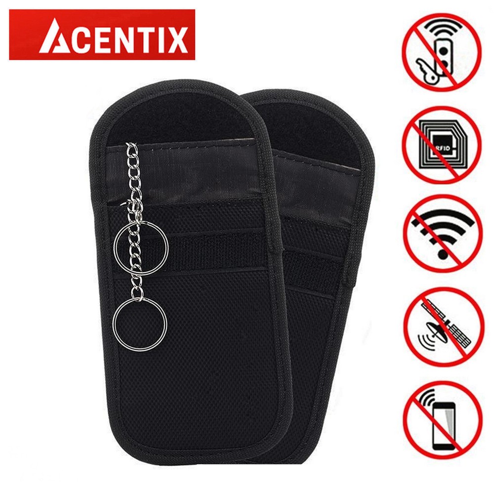 2 x Car Key Signal Blocker Case Faraday Cage Pouch Keyless RFID Blocking Bag