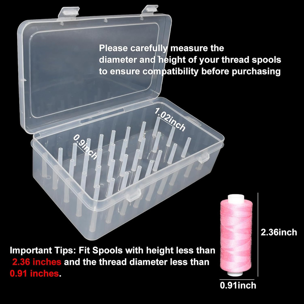 42 Spools Thread Holder Organizer Clear Sewing Storage Box Embroidery Thread Org