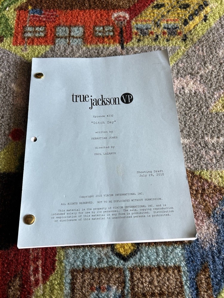 True Jackson Vp S2 Ep 34 Nickelodeon 2010 Original Script Shooting Draft