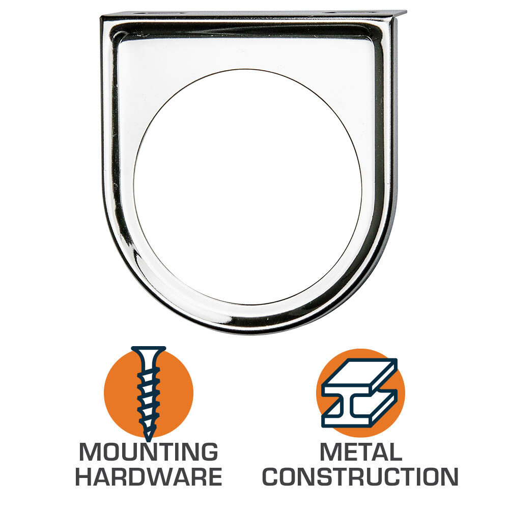 GlowShift Universal Chrome Single Gauge Under Dash Mounting Bracket Pod 52mm