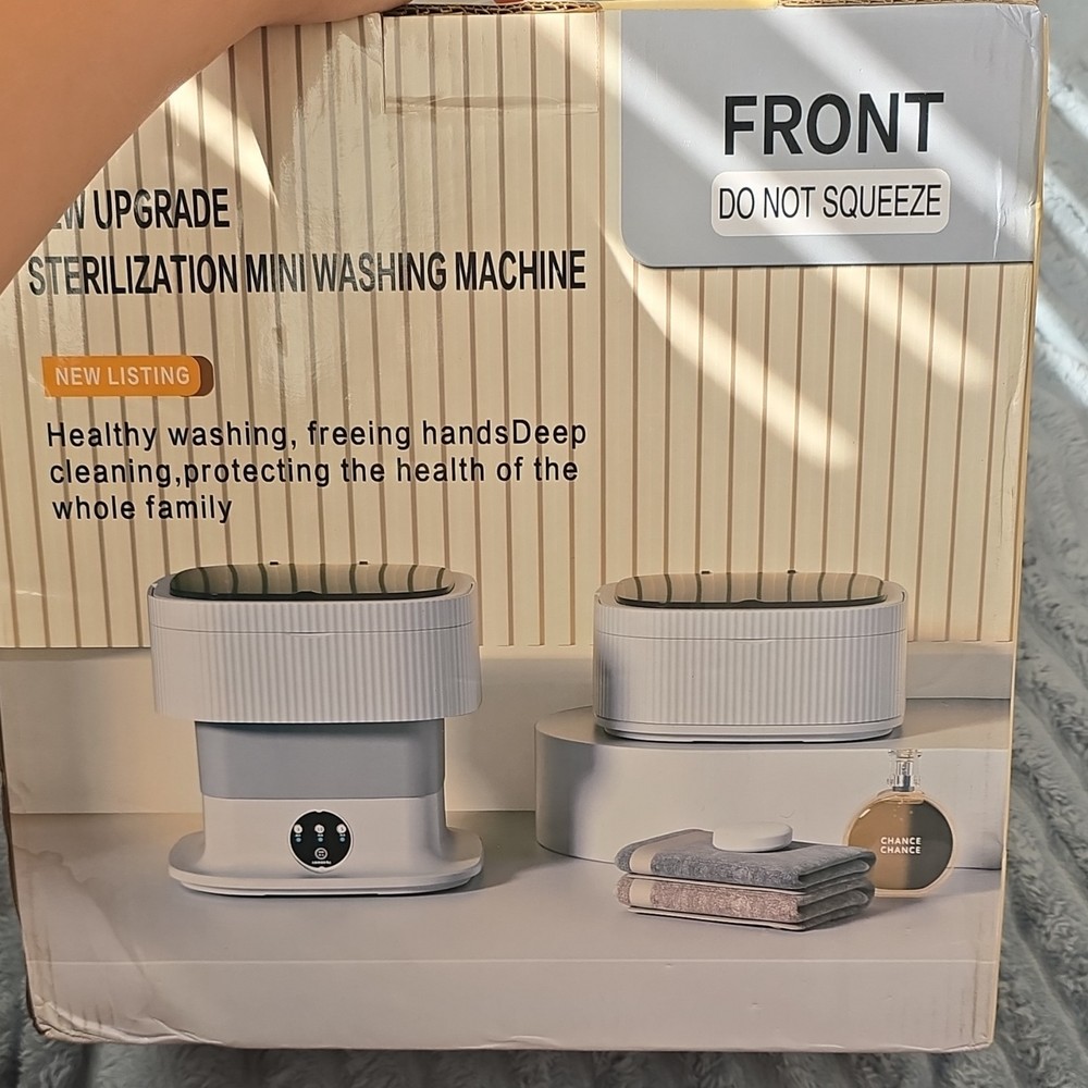 Sterilization Mini Washing Machine Electric Portable Compact White Gray