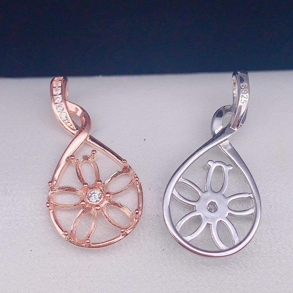 Silver 925 pendant empty setting, DIY blank setting YD88