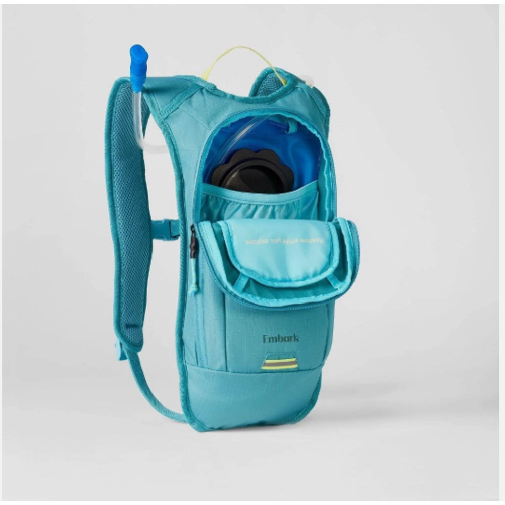 Embark Backpack Hydration Pack Hiking Camping Cycling Bladder Reflective Blue 4L