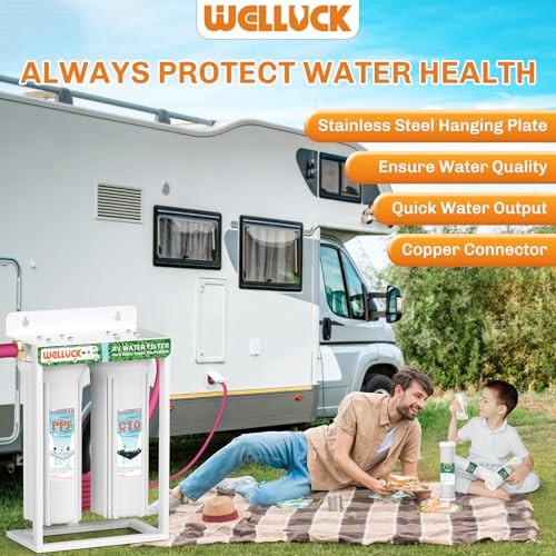 External RV Dual Water Filter System Reduce 2PC dual system with bracket
