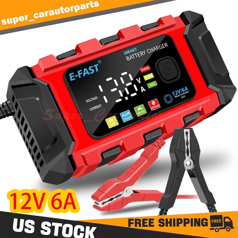 12V Smart Car Battery Charger Automatic Lifepo4 Repair Maintainer Trickle New