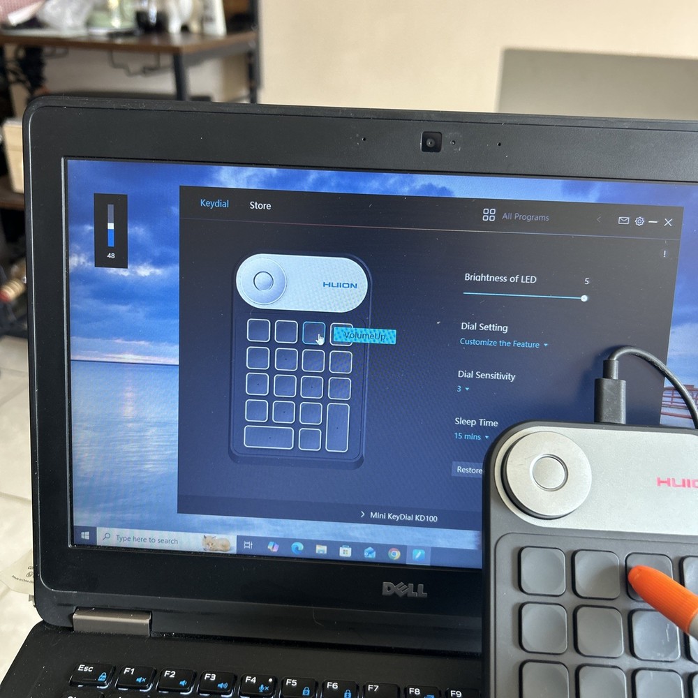 Huion Mini Keydial KD100 Shortcut Controller Dial Keyboard Tested Working