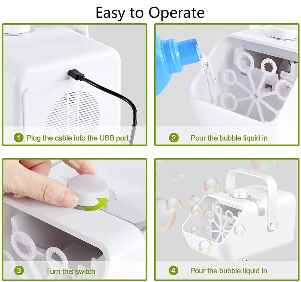 Automatic Bubble Machine Maker High Output Auto Blower DJ Party Stage Wedding US