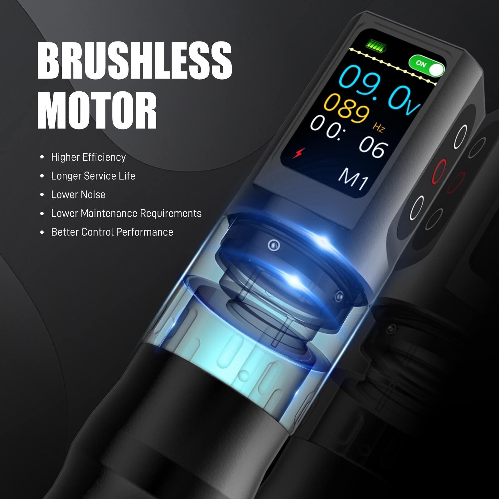 Tattoo Kit Complete Rotary Pen Machine Wireless 1200mAh Power Supply Needles Ink