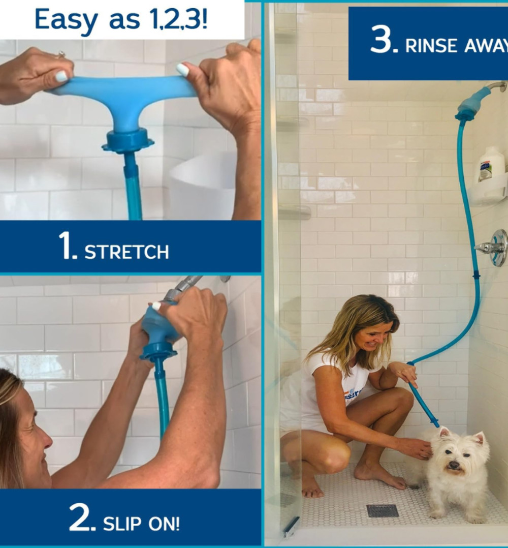 Rinseroo: Slip-on, Handheld Showerhead Attachment Hose for Sink and Shower.