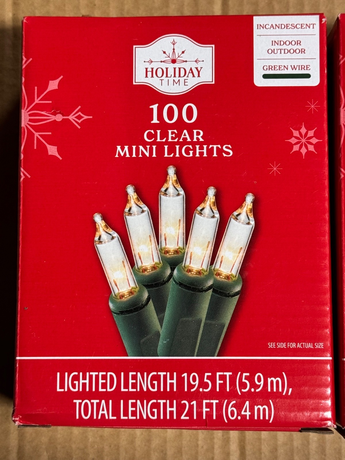 (2) NEW Holiday Time Clear 100 Mini Lights With Green Wire 21 Ft 200 TOTAL