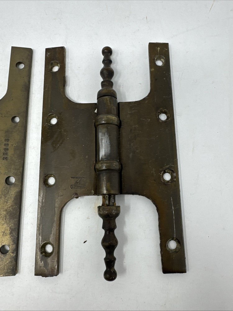Antique Hardware 3 Hinges and a door plate. c1908