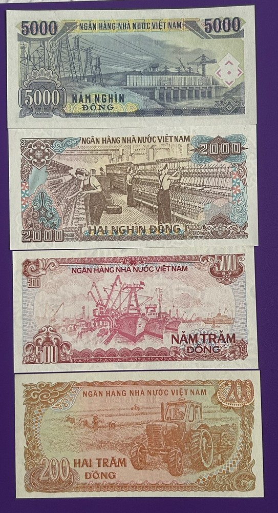 Vietnam. 200, 500, 2000, 5000 1987-1991 UNC