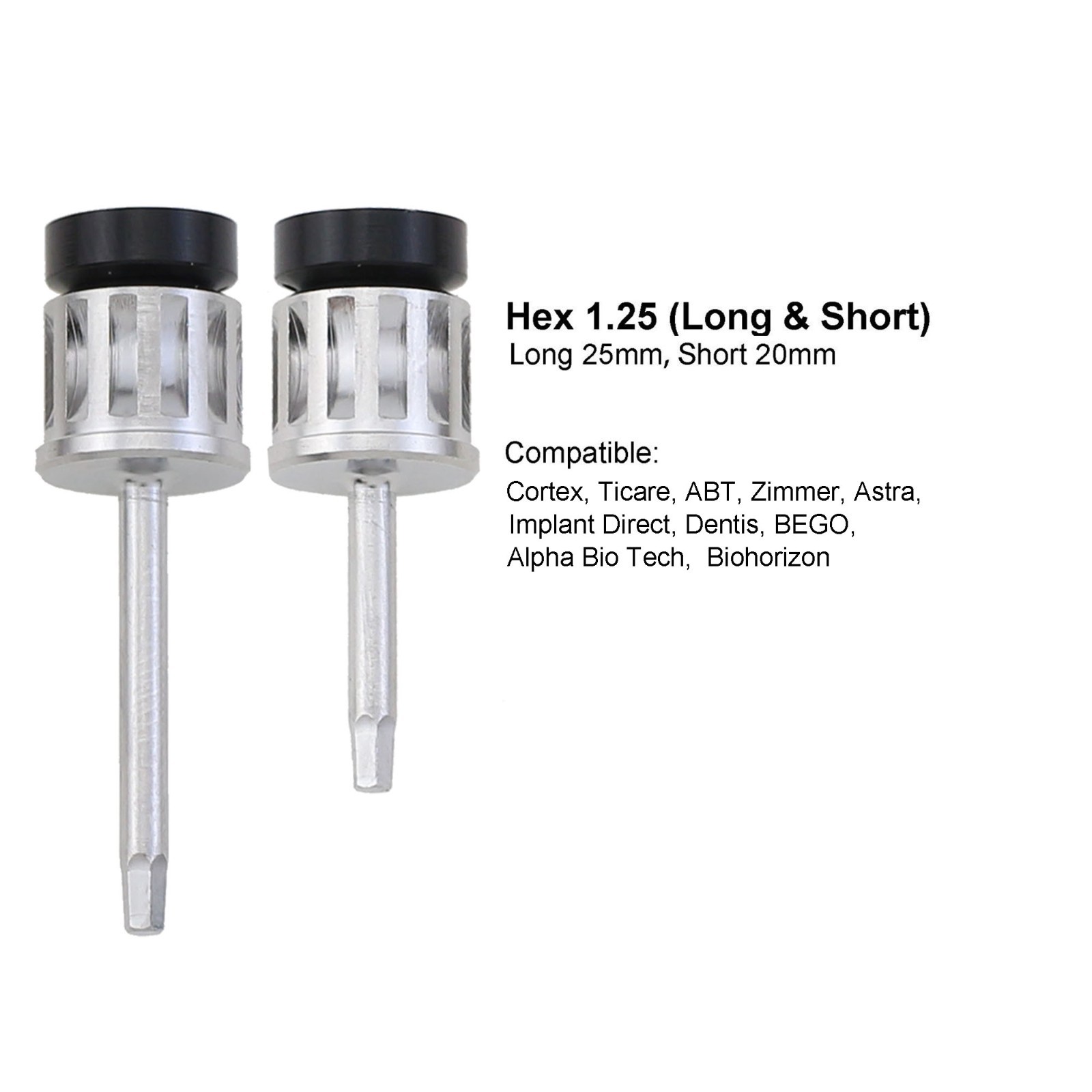 Implant Screwdriver Driver Hex 1.25mm Astra Zimmer Dental Torque Wrench Adapter