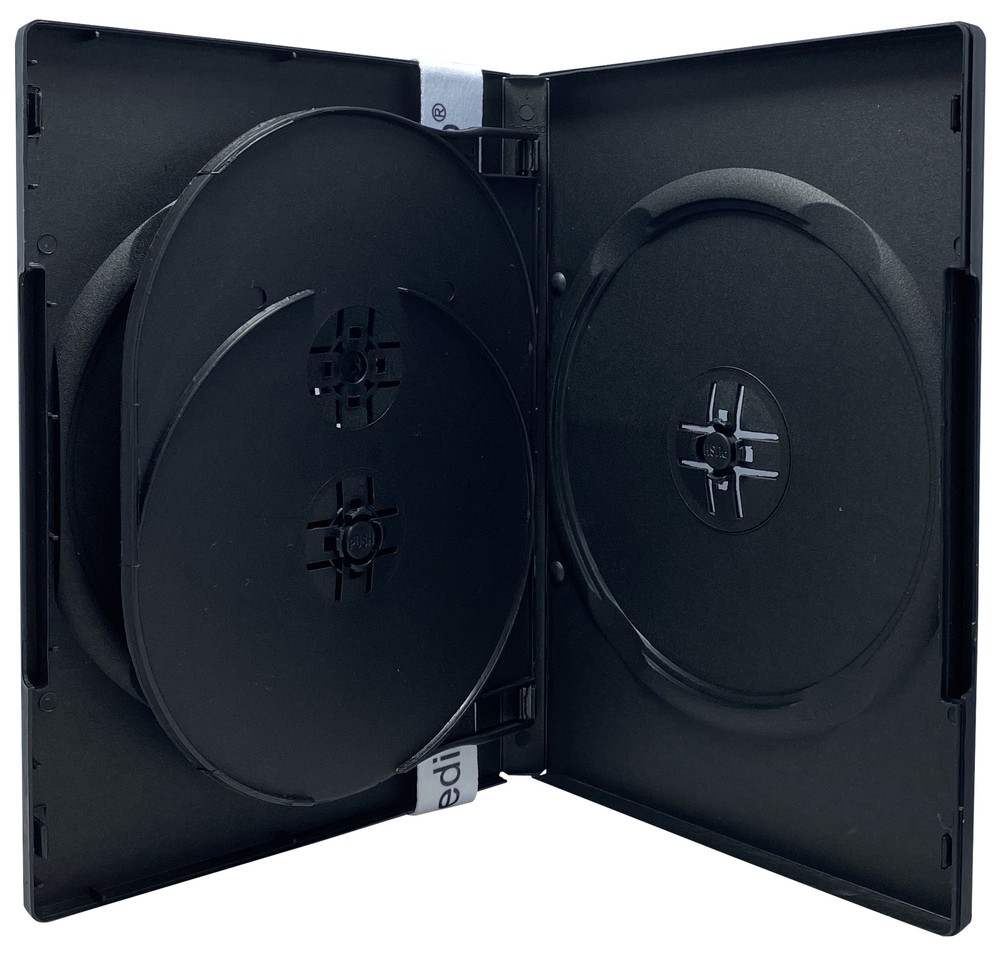 100 STANDARD Black Quad 4 Disc DVD Cases & 100 Matte Inserts
