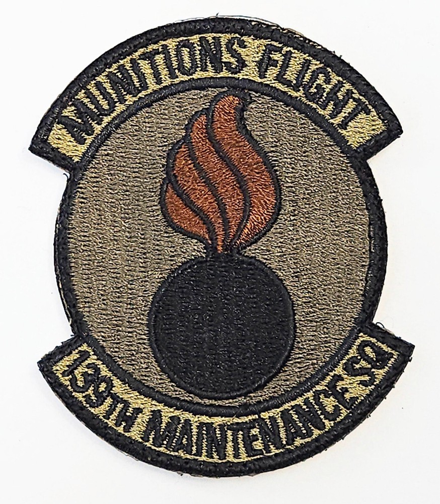 Air Force 139th Munitions Flight Maint Squadron Spice Brown Hook Back Patch