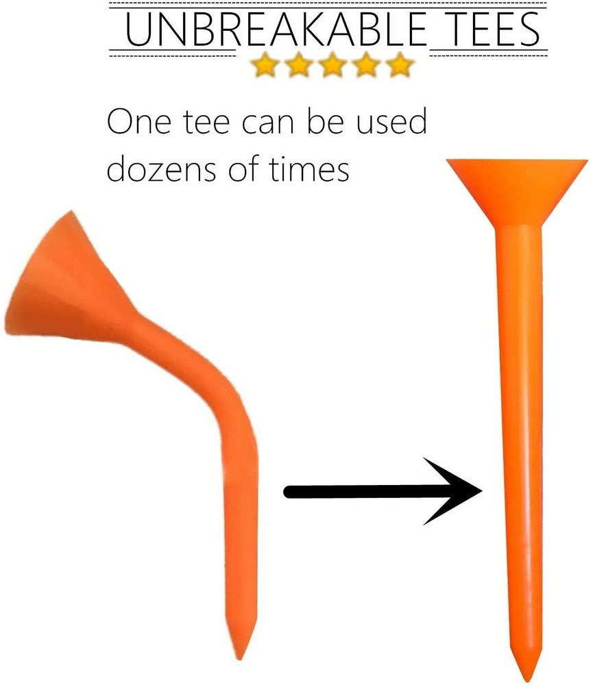 Golf Tees Plastic Unbreakable Big Cup Bulk Value 30 Pack Reusable Long 83mm