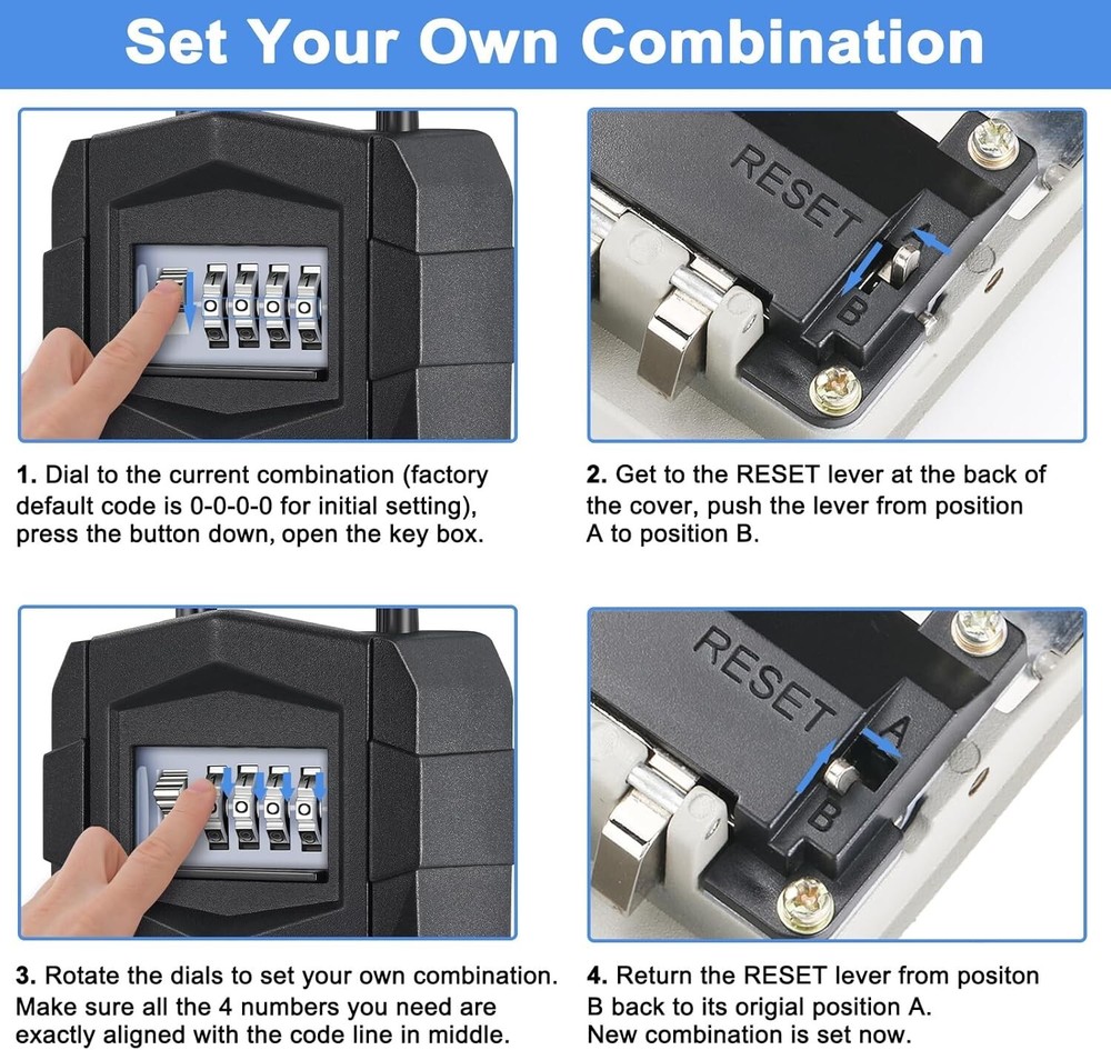 Secure Waterproof Key Lock Box with Double Hook - Perfect for Realtors