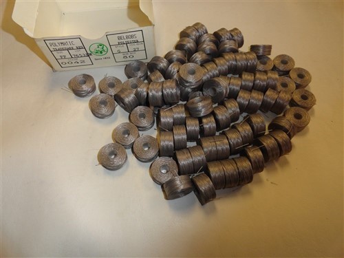 BELDING GRAY POLYMATIC BELBOBS SEWING MACHINE THREAD BOBBIN SIZE FF SET OF (80)