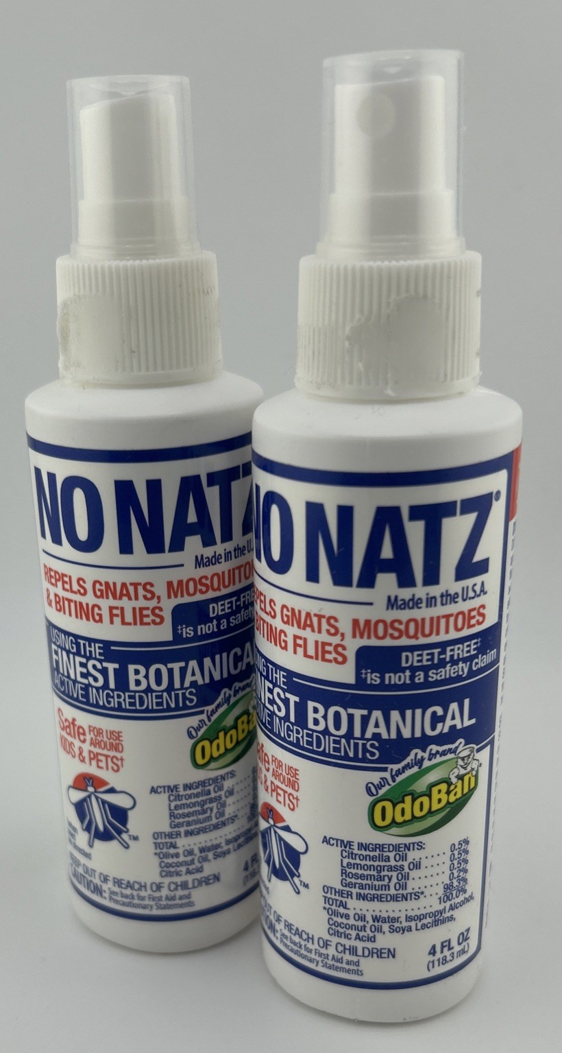(2) No Natz 4oz Repellent Spray Gnats, Mosquitoes, No-See Ums & Flies DEET-FREE
