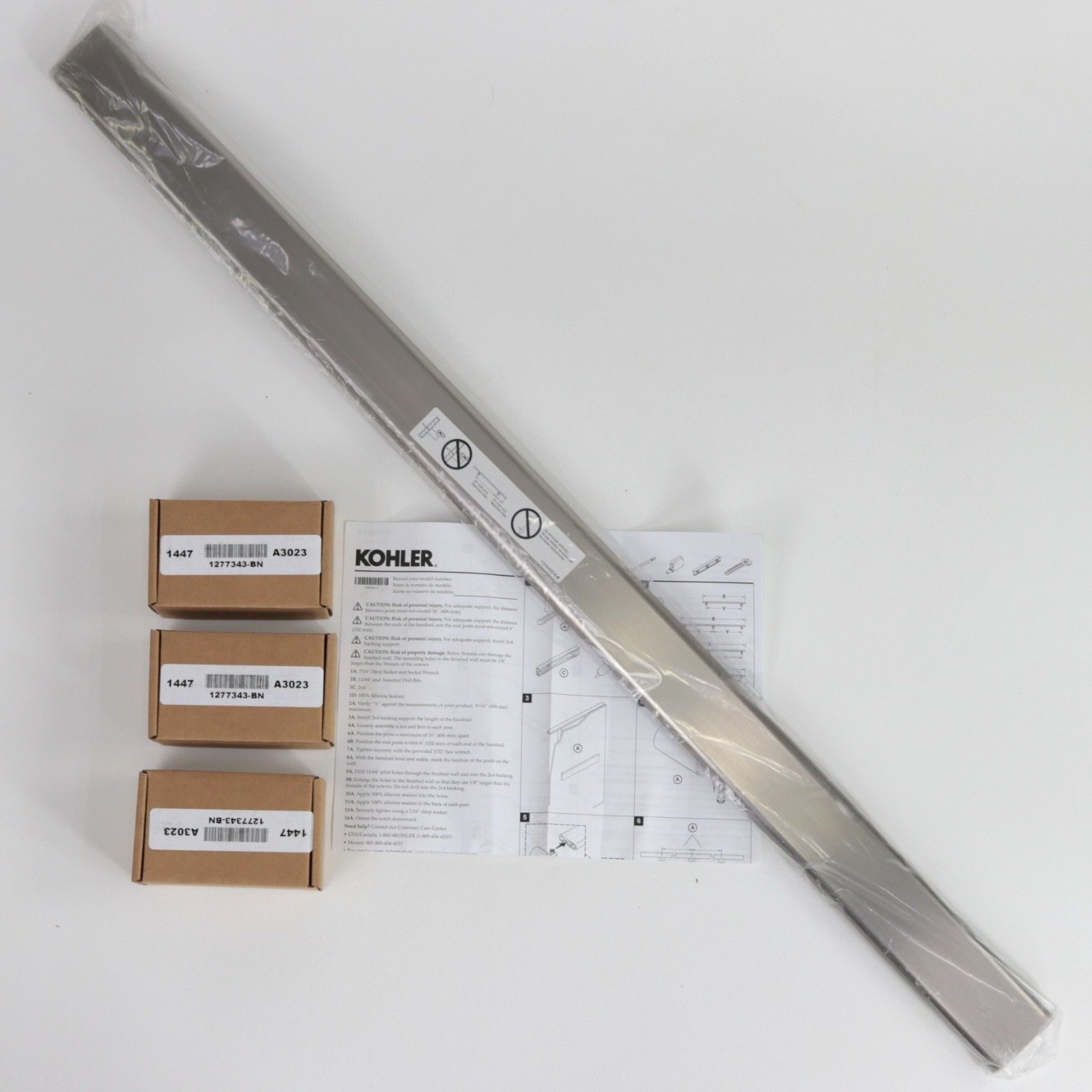 Kohler 97626-BNK 36" Choreograph Shower Barre in Anodized Brushed Nickel, Open