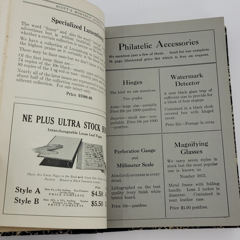 Scott's Monthly Journal Stamps Coins 1920 - 1921 Hardcover book