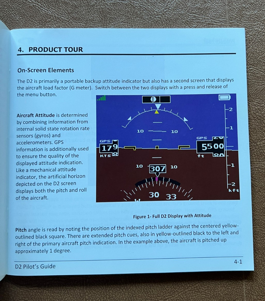 2013 Dynon Avionics D2 Pocket Panel EFIS WiFi - Pilot's Guide (guide book only)