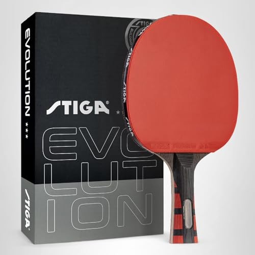 STIGA Evolution Performance Ping Pong Paddle - 6-ply Light 1 Racket, black
