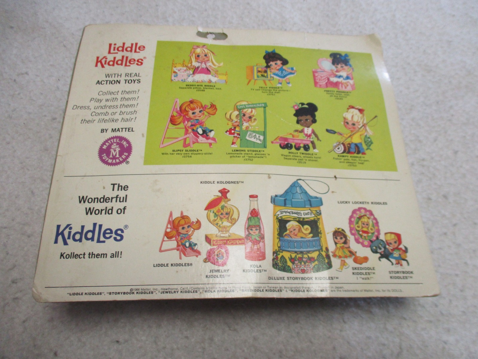 MATTEL LILDDLE KIDDLES KAMPY KIDDLE W/ FUNNY BOOK MOC 1966 NEW SEALED