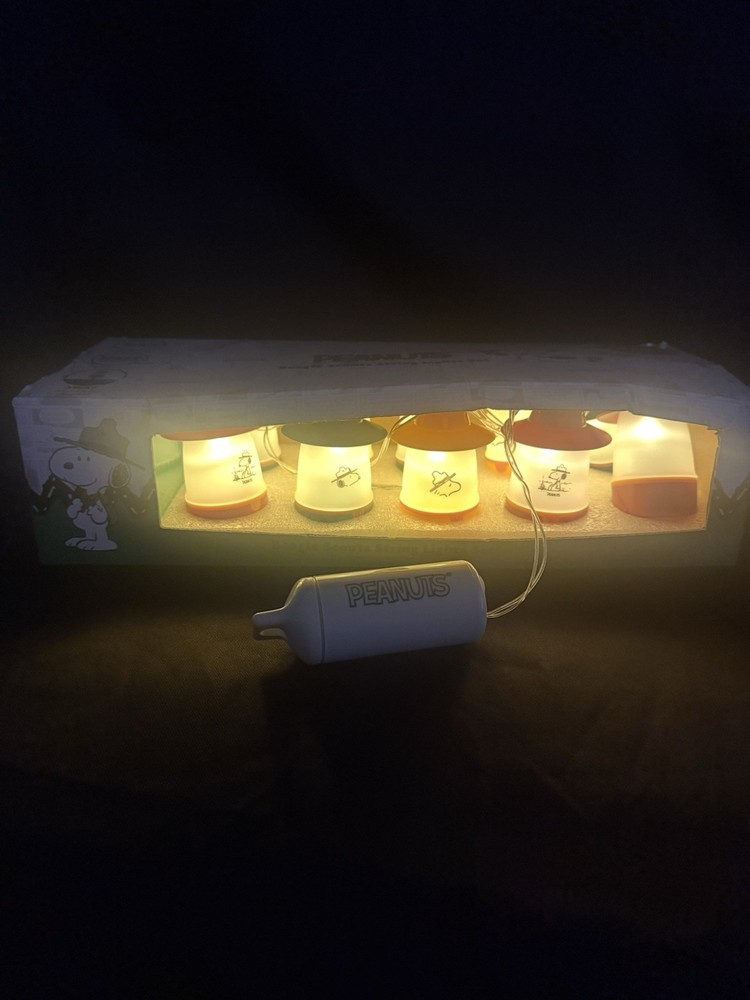 Peanuts Snoopy Beagle Scouts Mini Lantern 10-piece String Light Set New Tested