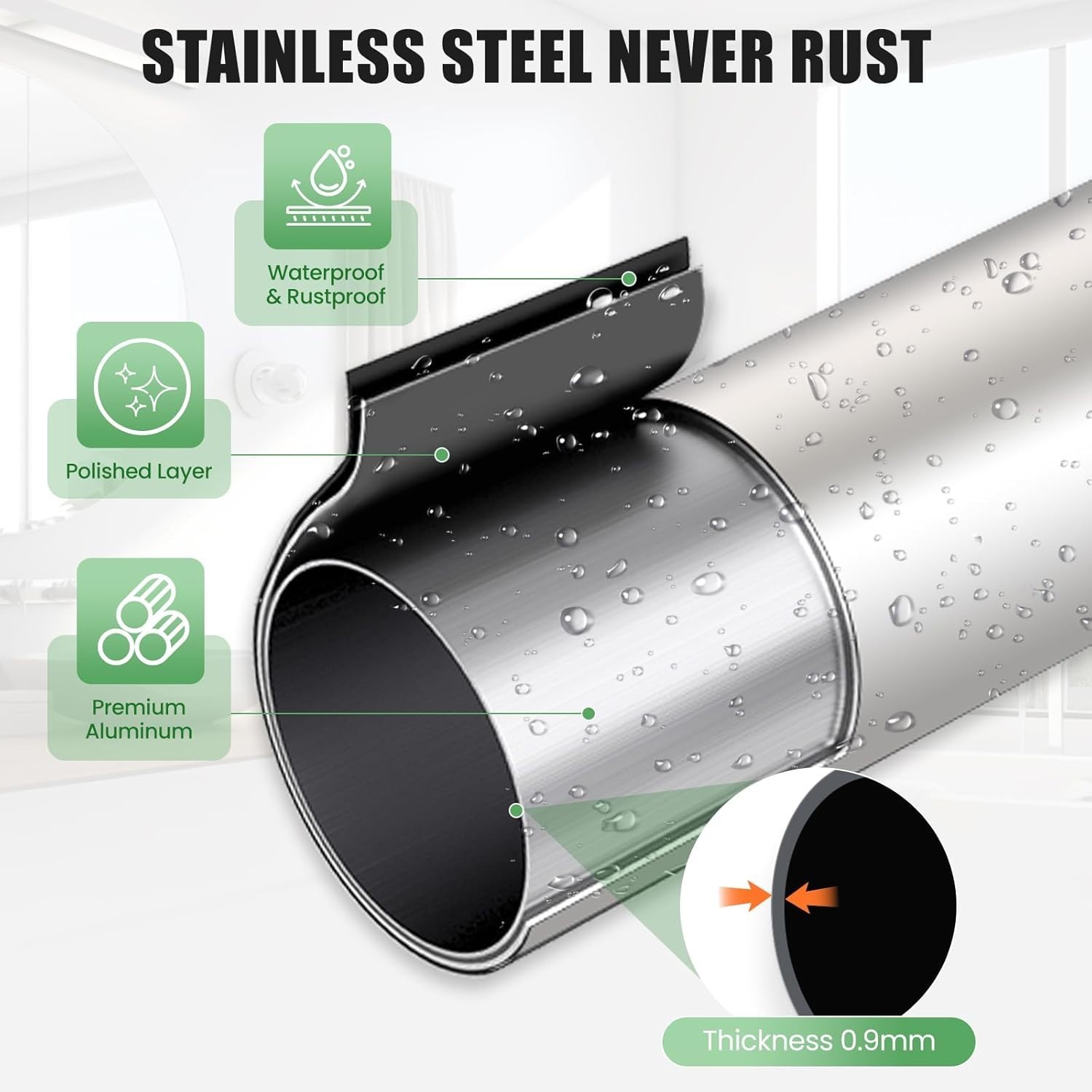 Elegant Brushed Nickel Curved Shower Curtain Rod 33-78in for Stylish Bathrooms