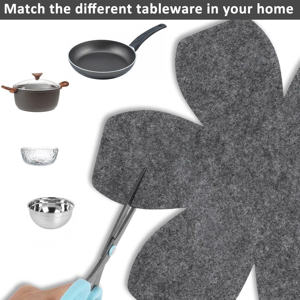 8-Piece Stackable Pot and Pan Separators with Felt Protectors, 4 Sizes