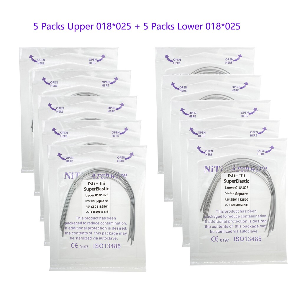 100PCS Dental Orthodontic Niti Arch Wire Rectangular Round Natural Upper Lower