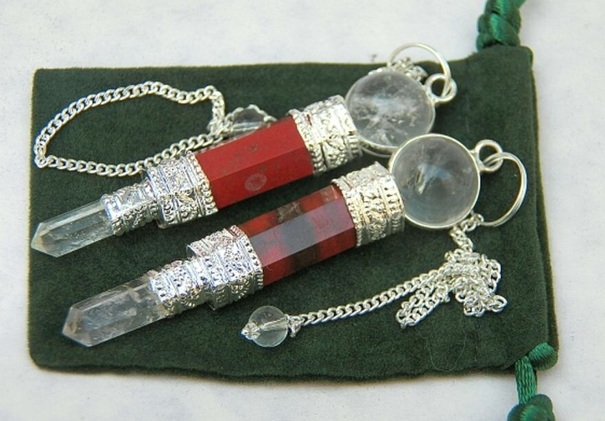 RED JASPER PENDULUM, 2 RED JASPER DOWSING PENDULUM, Chakra Dowsing Pendulum