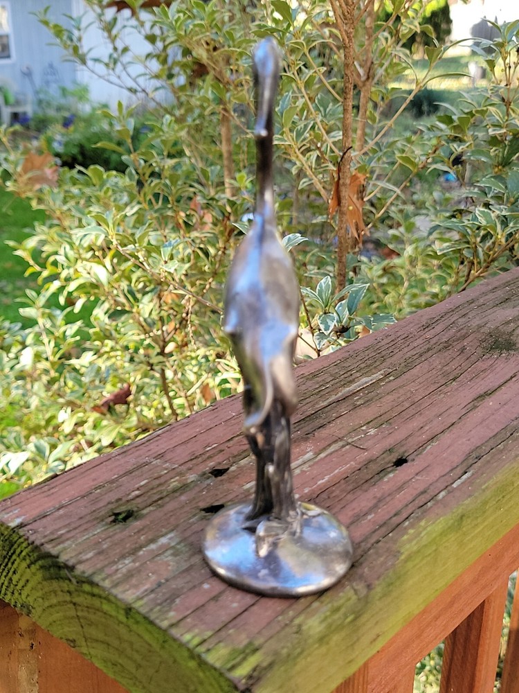 VTG Silverplated FLAMINGO BIRD Figurine Weidlich Bros Mfg Co MADE in USA