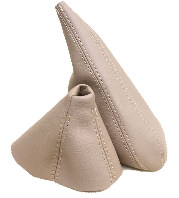 Fits 99-06 BMW E46 Vinyl Automatic Shift & EBrake Boot SET Beige