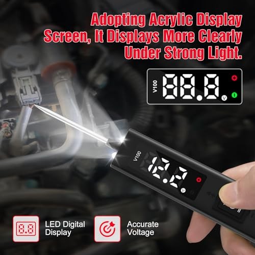 Power Circuit Probe Tester, V100 Circuit Tester, 0-80V DC Test Light