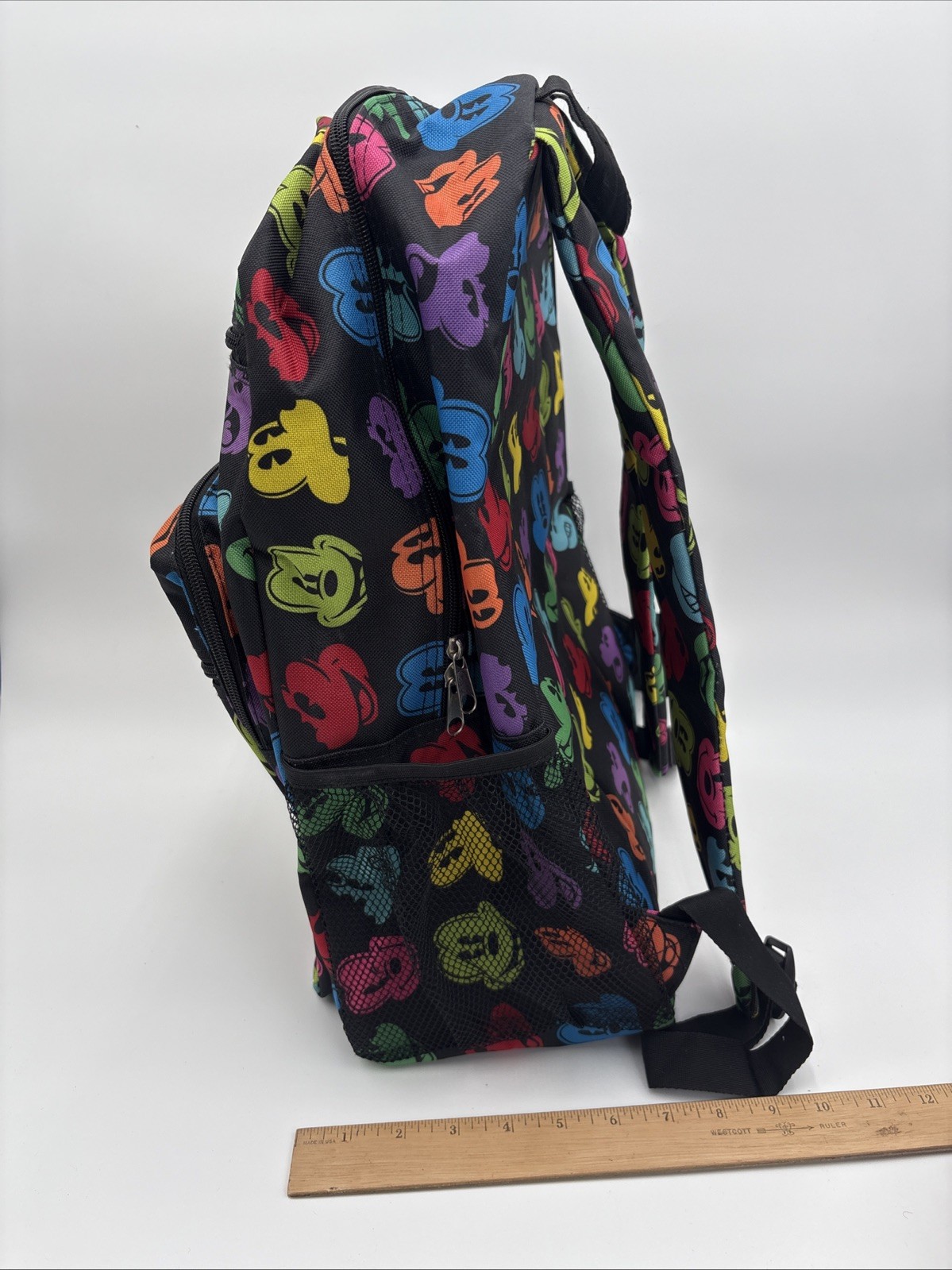 Walt Disney World Park Mickey Mouse All Over Black Backpack Large
