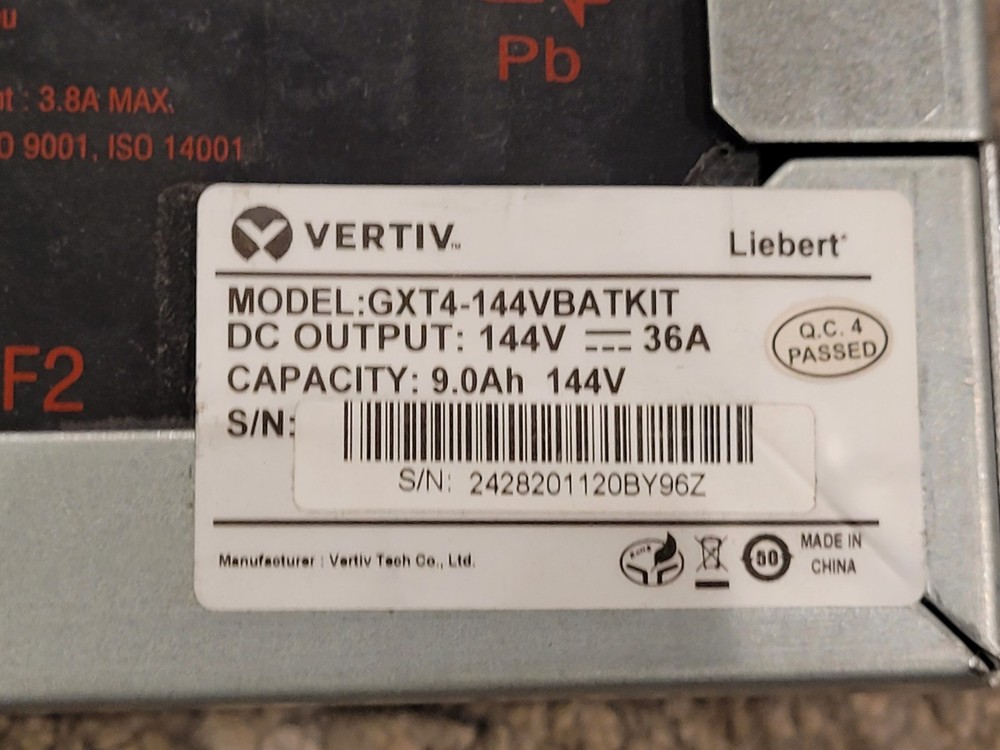 Liebert - Gxt4-144vbatkit Gxt4 144v INT Battery Kit