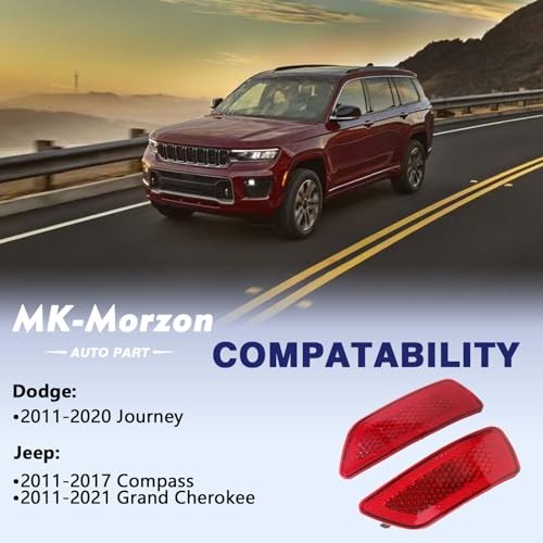 Rear Bumper Reflector Light Lamp Compatible with J-eep 2011-2017 Compass 2011