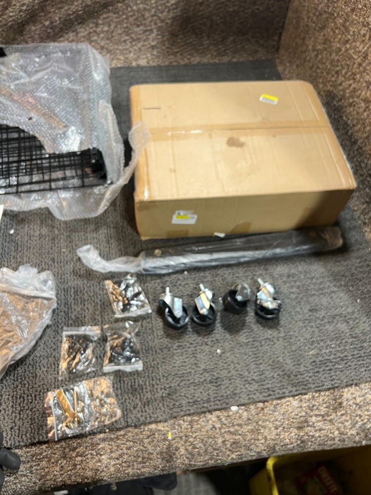 Pasocel Sturdy Black Grid Wall Display Rack Panel with T-Base on Wheels