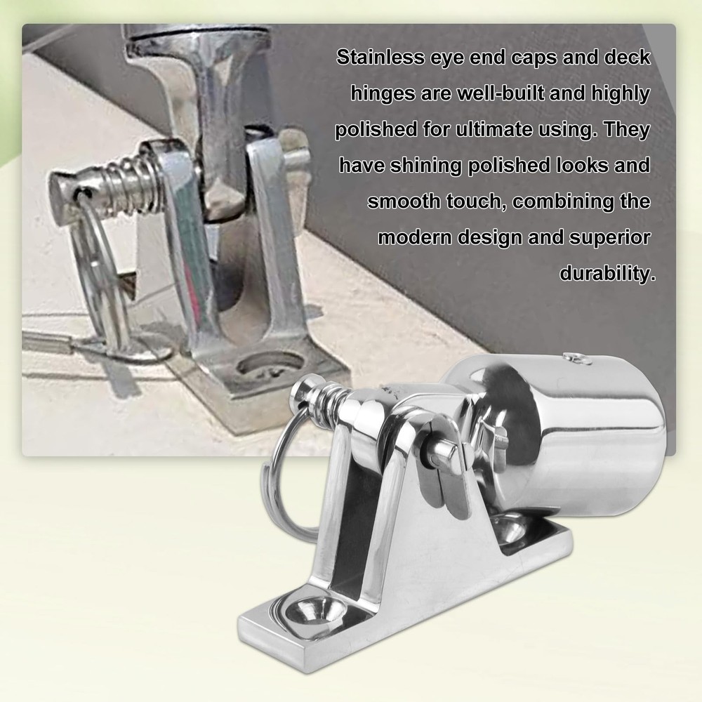 Bimini Top Hardware Kit, Deck Hinge with Quick Release Pin & Eye End Cap, 316...